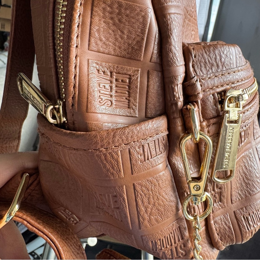 Steve Madden Tan Textured Mini Backpack - Picture 7 of 15